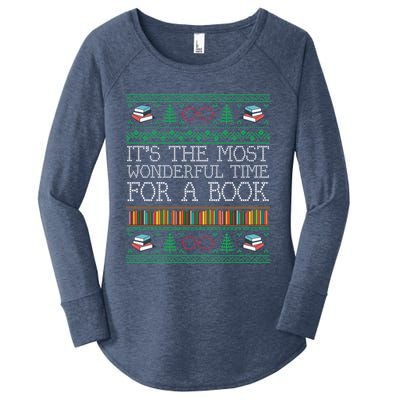 Librarian Books Reading Ugly Christmas Sweaters Great Gift Women's Perfect Tri Tunic Long Sleeve Shirt