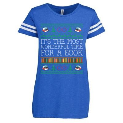 Librarian Books Reading Ugly Christmas Sweaters Great Gift Enza Ladies Jersey Football T-Shirt