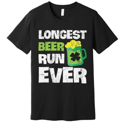 Longest Beer Run Ever St Patricks Day Beer Mug Runner Premium T-Shirt