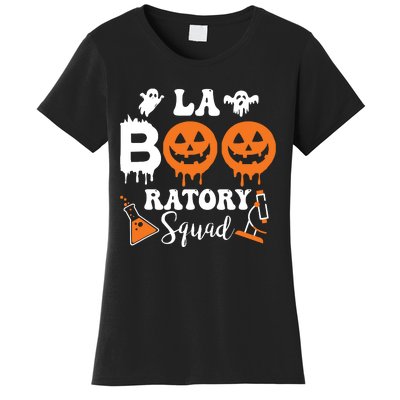 La Boo Ratory Squad Funny Ghost Pumpkin Halloween Laboratory Women's T-Shirt