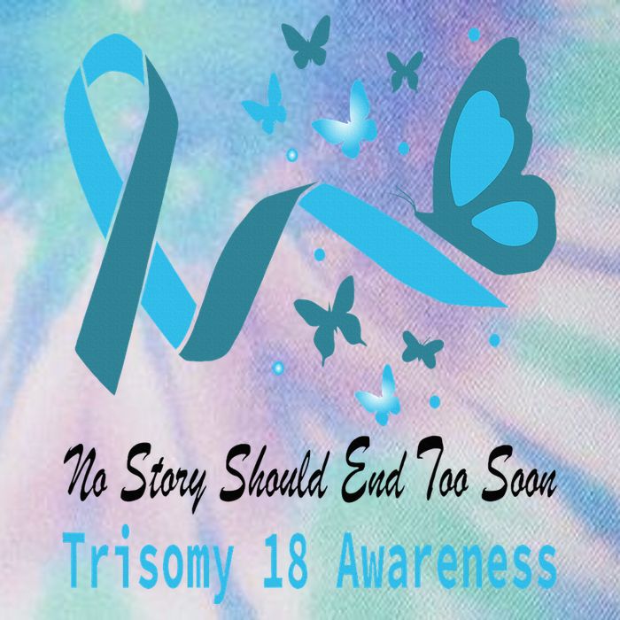 Light Blue Ribbon for Trisomy 18 Awareness with Butterfly Design Legacy Tie Dye Trucker Hat