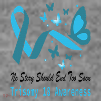 Light Blue Ribbon for Trisomy 18 Awareness with Butterfly Design Toddler Sweatshirt