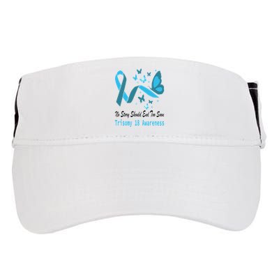 Light Blue Ribbon for Trisomy 18 Awareness with Butterfly Design Adult Drive Performance Visor