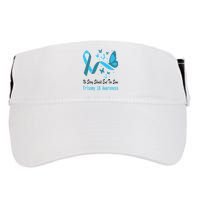 Light Blue Ribbon for Trisomy 18 Awareness with Butterfly Design Adult Drive Performance Visor