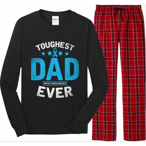 Light Blue Ribbon Fighter Toughest Dad Ever Prostate Cancer Great Gift Long Sleeve Pajama Set