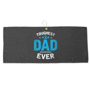 Light Blue Ribbon Fighter Toughest Dad Ever Prostate Cancer Great Gift Large Microfiber Waffle Golf Towel