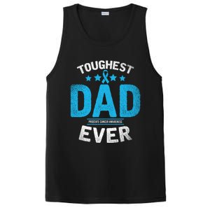 Light Blue Ribbon Fighter Toughest Dad Ever Prostate Cancer Great Gift PosiCharge Competitor Tank