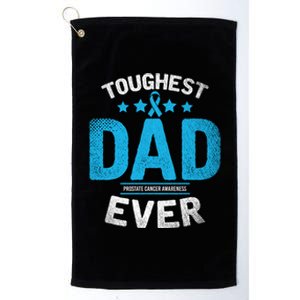 Light Blue Ribbon Fighter Toughest Dad Ever Prostate Cancer Great Gift Platinum Collection Golf Towel