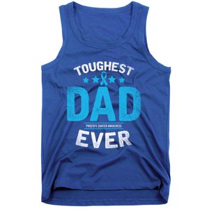 Light Blue Ribbon Fighter Toughest Dad Ever Prostate Cancer Great Gift Tank Top