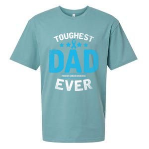 Light Blue Ribbon Fighter Toughest Dad Ever Prostate Cancer Great Gift Sueded Cloud Jersey T-Shirt