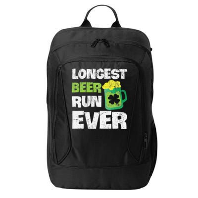 Longest Beer Run Ever St Patricks Day Beer Mug Runner City Backpack