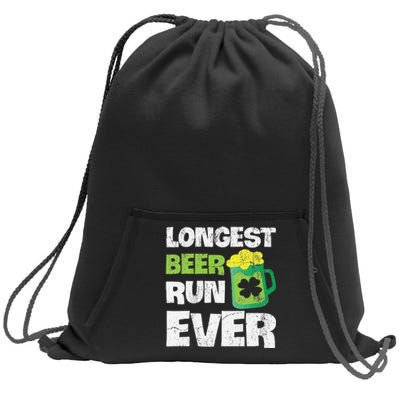 Longest Beer Run Ever St Patricks Day Beer Mug Runner Sweatshirt Cinch Pack Bag