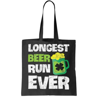 Longest Beer Run Ever St Patricks Day Beer Mug Runner Tote Bag