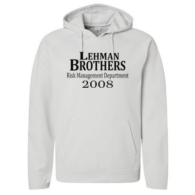 Lehman BRothers Risk Management Department 2008 Funny Saying Performance Fleece Hoodie