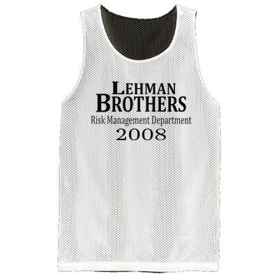 Lehman BRothers Risk Management Department 2008 Funny Saying Mesh Reversible Basketball Jersey Tank