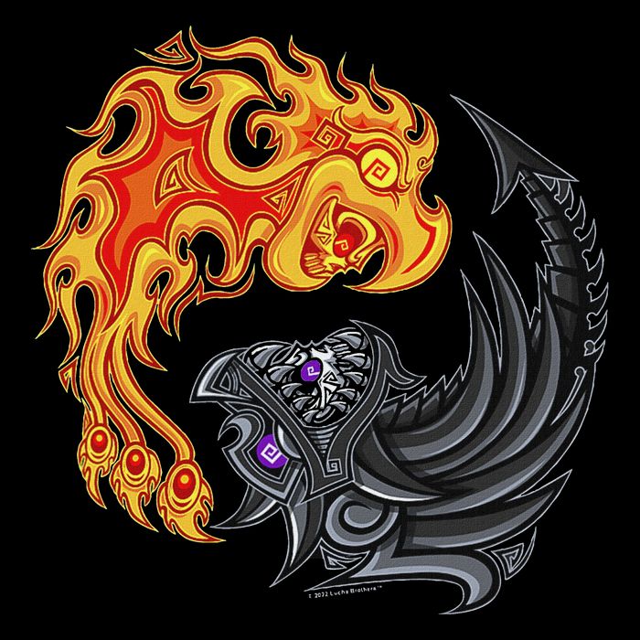 Lucha Brothers Rey Fenix & Penta Zero M Urban Aztec Yin Yang Tall T-Shirt
