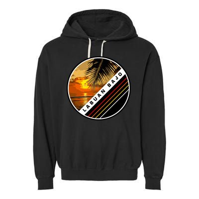 Labuan Bajo Retro Sunset Garment-Dyed Fleece Hoodie