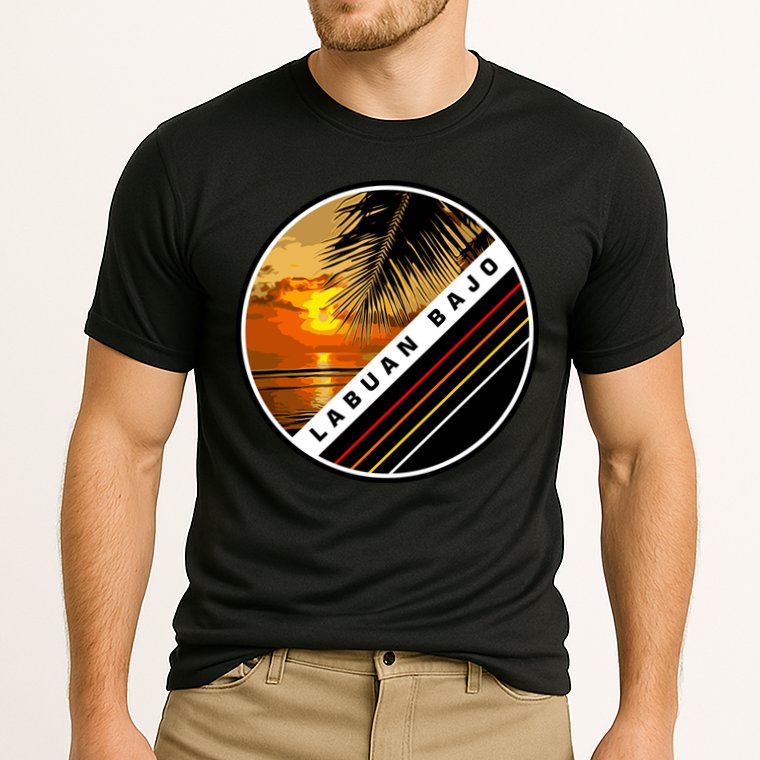 Labuan Bajo Retro Sunset Performance Shirt
