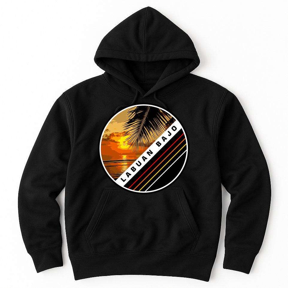 Labuan Bajo Retro Sunset Hoodie