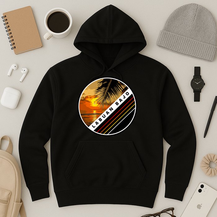 Labuan Bajo Retro Sunset Hoodie