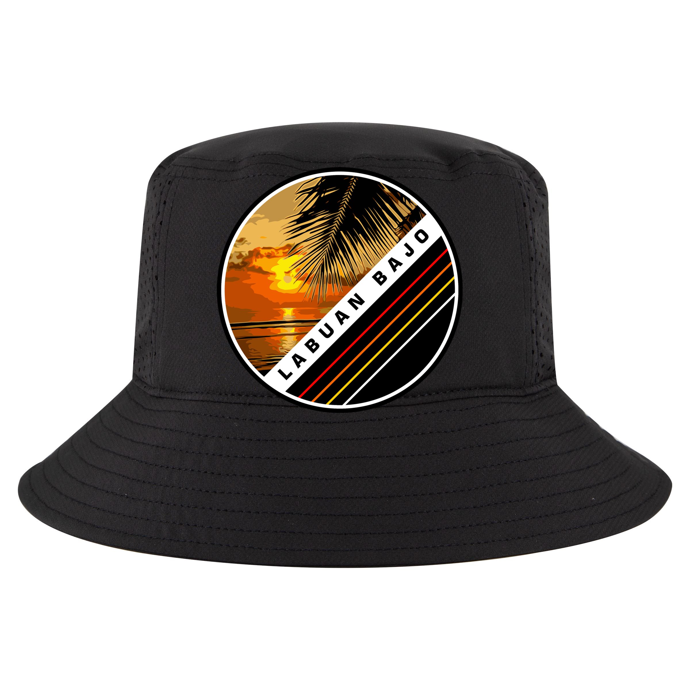 Labuan Bajo Retro Sunset Sustainable Bucket Hat