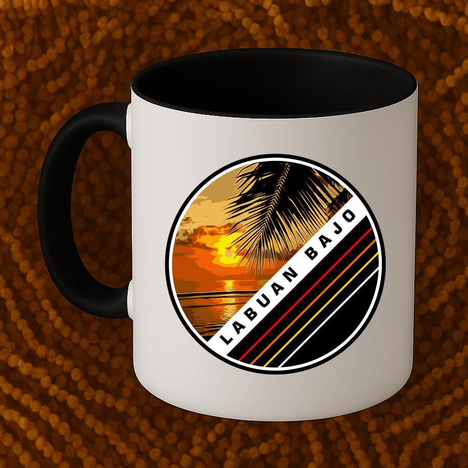 Labuan Bajo Retro Sunset Mug
