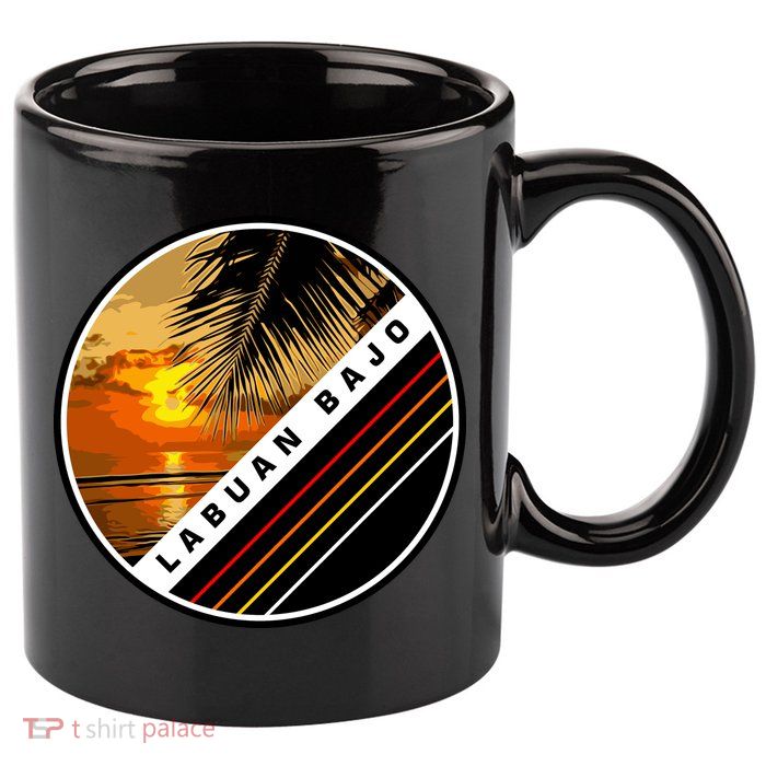 Labuan Bajo Retro Sunset 11oz C Handle Ceramic Mug