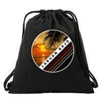 Labuan Bajo Retro Sunset Drawstring Bag