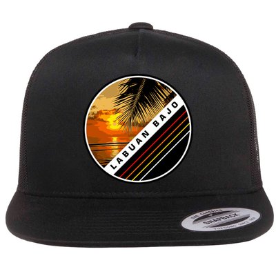 Labuan Bajo Retro Sunset Flatbill Hat
