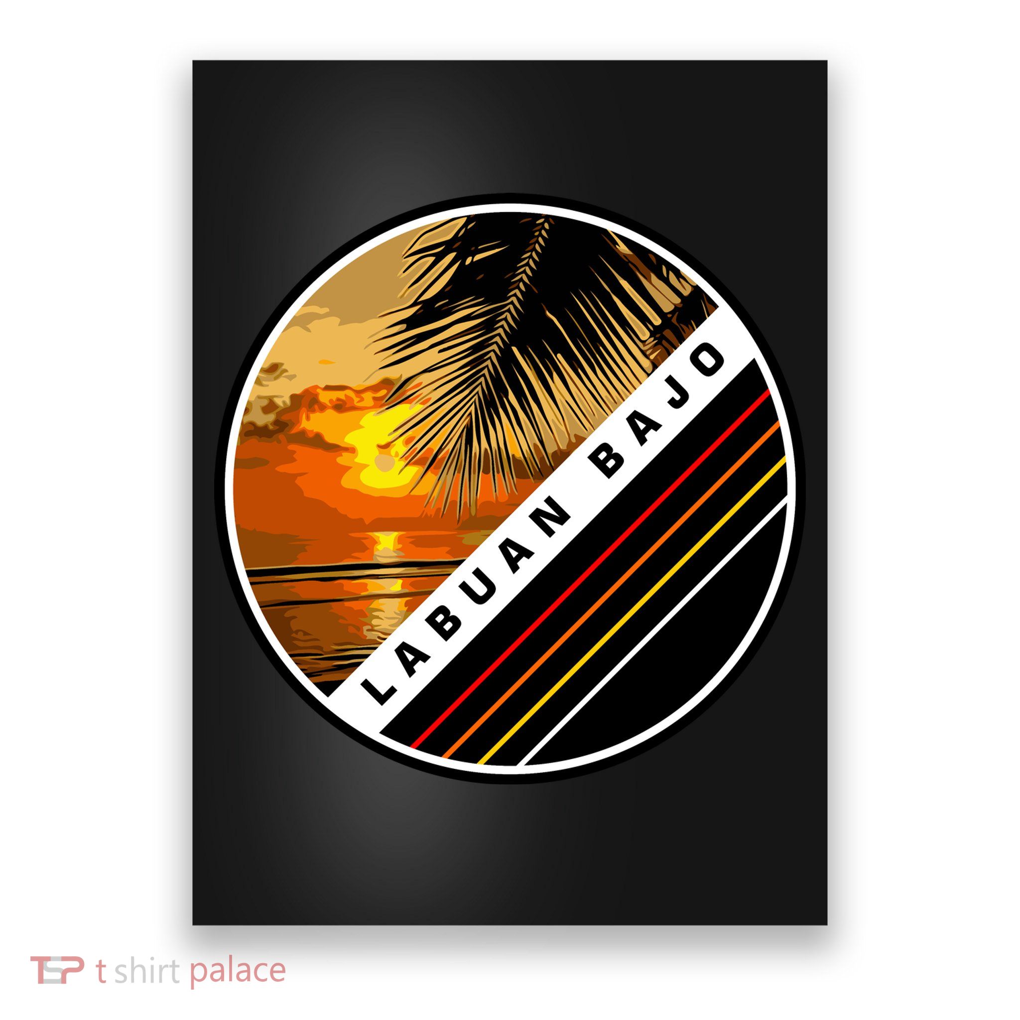 Labuan Bajo Retro Sunset Poster