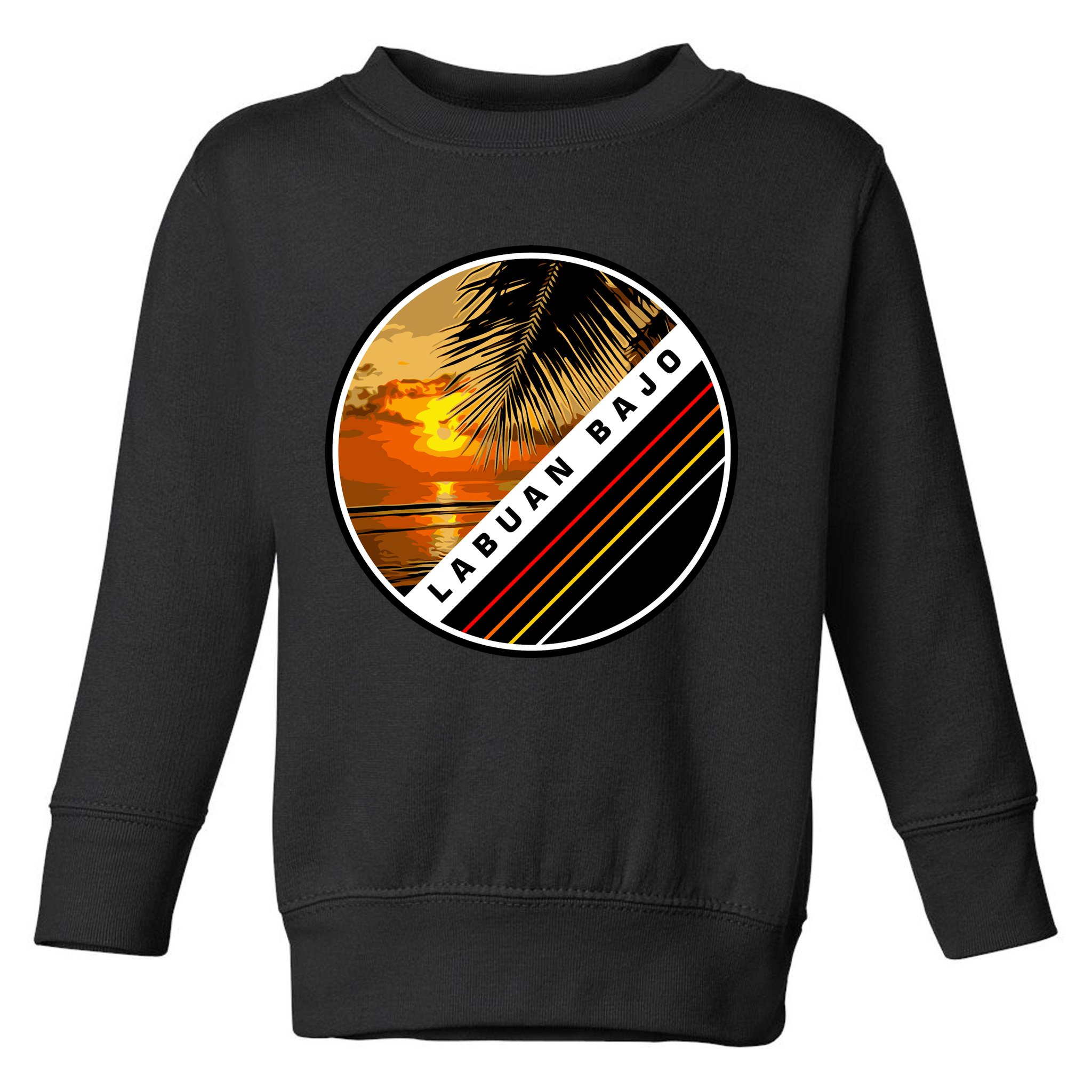 Labuan Bajo Retro Sunset Toddler Sweatshirt