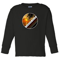 Labuan Bajo Retro Sunset Toddler Long Sleeve Shirt