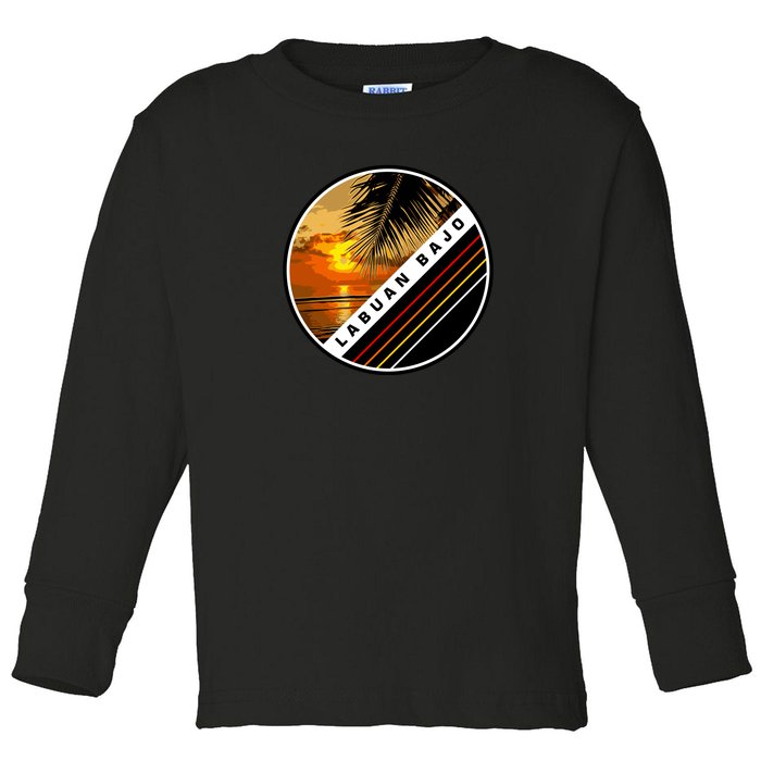 Labuan Bajo Retro Sunset Toddler Long Sleeve Shirt