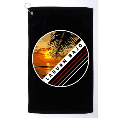 Labuan Bajo Retro Sunset Golf Towel