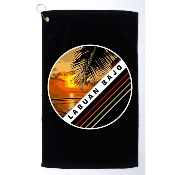 Labuan Bajo Retro Sunset Golf Towel