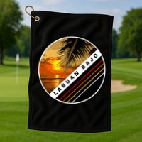 Labuan Bajo Retro Sunset Golf Towel