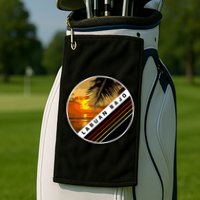 Labuan Bajo Retro Sunset Golf Towel