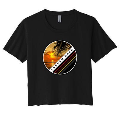 Labuan Bajo Retro Sunset Women's Crop Top Tee