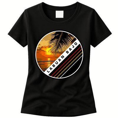 Labuan Bajo Retro Sunset Womens T-Shirt