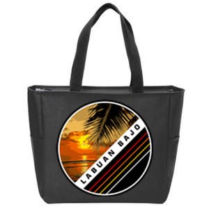 Labuan Bajo Retro Sunset Zip Tote Bag