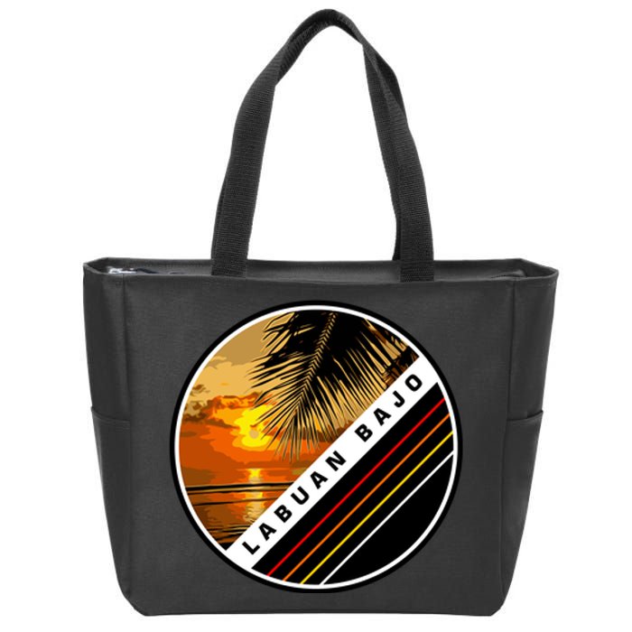 Labuan Bajo Retro Sunset Zip Tote Bag