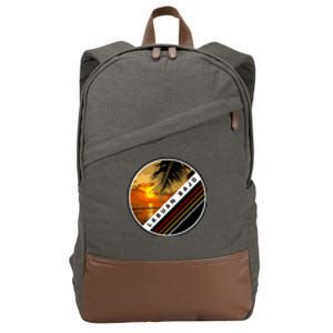 Labuan Bajo Retro Sunset Cotton Canvas Backpack