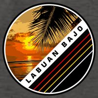 Labuan Bajo Retro Sunset Vector Backpack