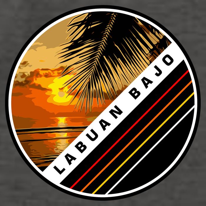 Labuan Bajo Retro Sunset Vector Backpack