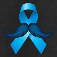 Light Blue Ribbon Mustache Prostate Cancer Awareness 7 Panel Mesh Trucker Snapback Hat