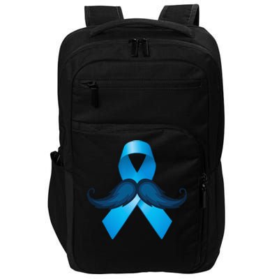 Light Blue Ribbon Mustache Prostate Cancer Awareness Impact Tech Backpack