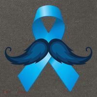 Light Blue Ribbon Mustache Prostate Cancer Awareness Cotton Canvas Backpack