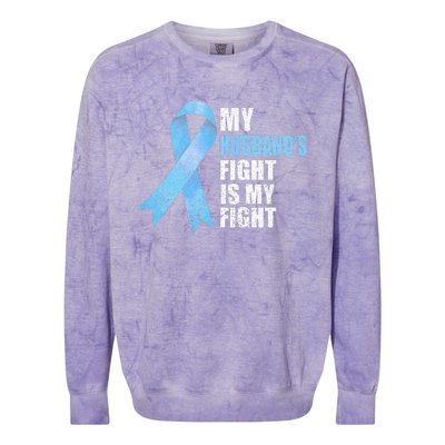 Light Blue Ribbon Supporter Wife Prostate Cancer Awareness Colorblast Crewneck Sweatshirt