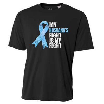 Light Blue Ribbon Supporter Wife Prostate Cancer Awareness Cooling Performance Crew T-Shirt