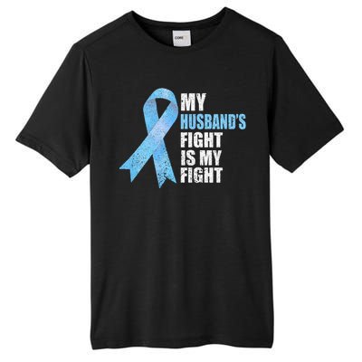 Light Blue Ribbon Supporter Wife Prostate Cancer Awareness Tall Fusion ChromaSoft Performance T-Shirt